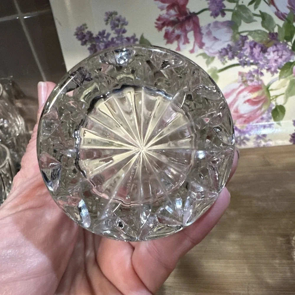 VTG Clear Glass Vase Set FTDA Crystal Vase +‎ Anchor Hocking Prescut Pineapple